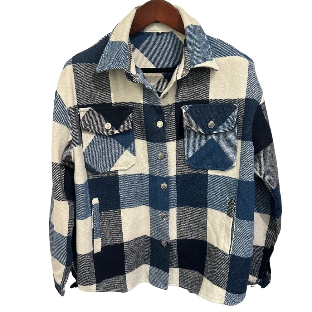 Plaid Shacket Jacket M - image 1